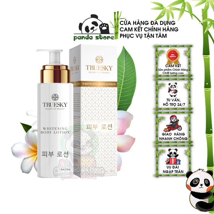 [Hcm]Kem Dưỡng Trắng Da Toàn Thân Whitening Body Lotion Truesky 100Ml Hỗ Trợ Giữ Ẩm Và Tẩy Tế Bào Chết Giúp Da Trắng Mịn Làm Mờ Các Vết Thâm Sạm Nám Hiệu Quả.
