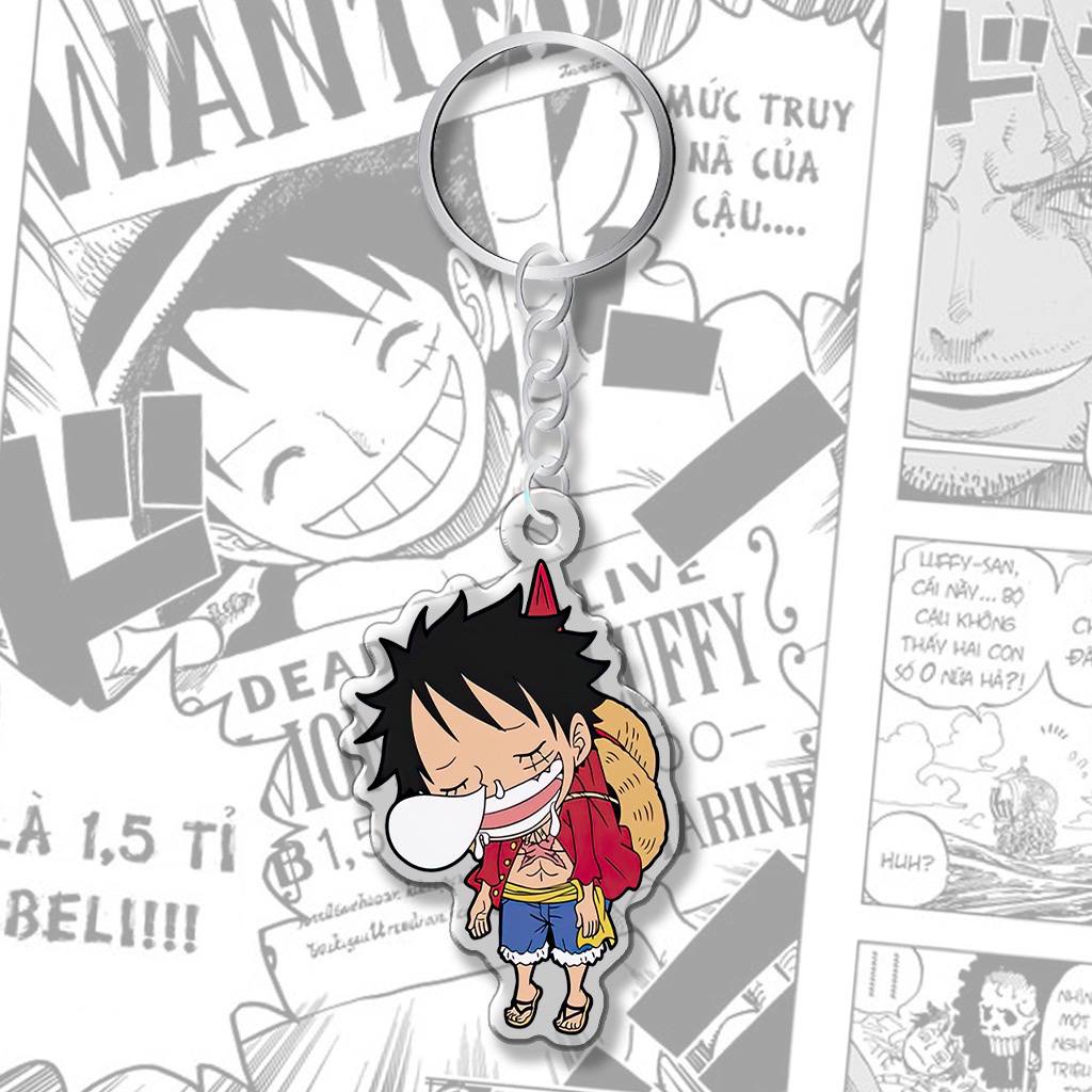 Móc khóa One Piece Luffy Ace treo ngược anime manga phụ kiện trang trí túi xách ba lô