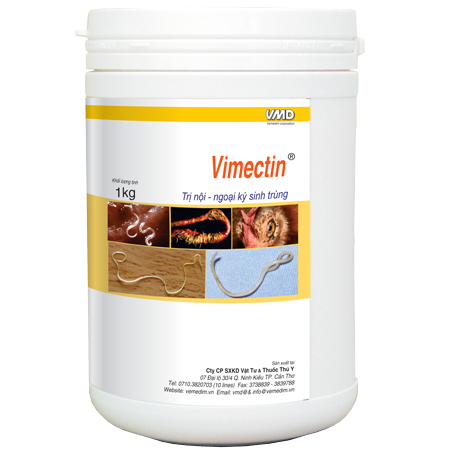 VIMECTIN HỘP 1KG TRỊ NỘI NGOẠI KÝ SINH TRÙNG HEO GÀ VỊT