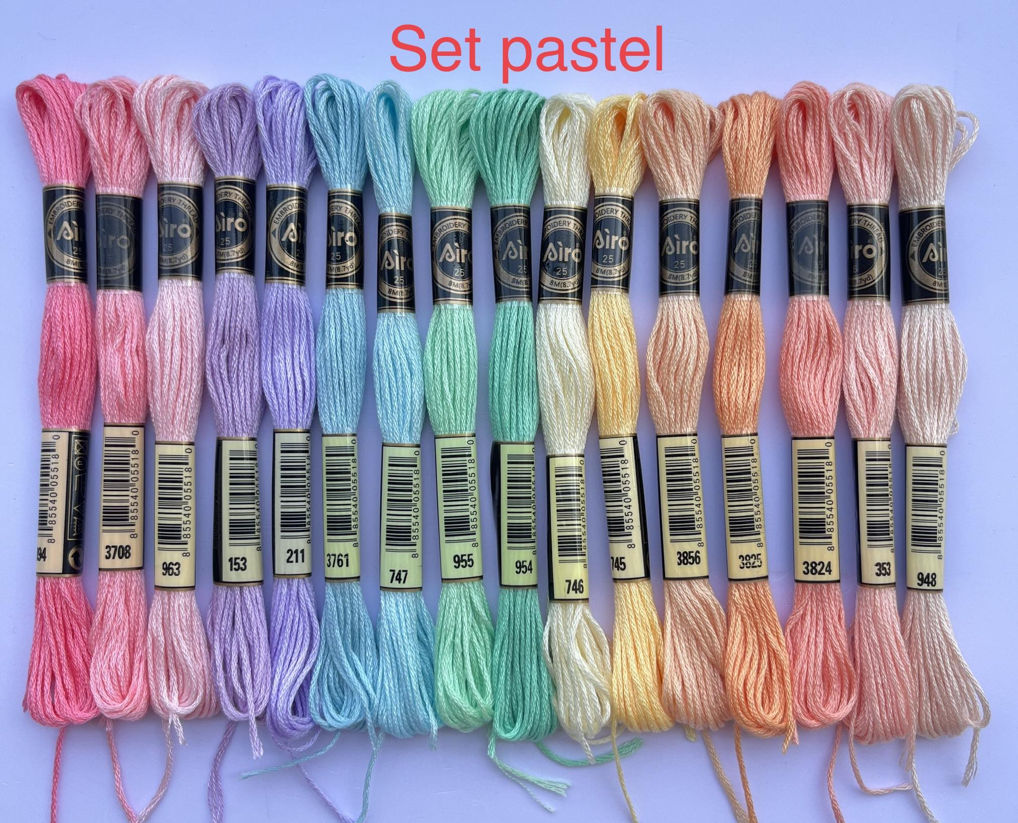 Set Chỉ Thêu Airo Cao Cấp – Tông Pastel 16 Màu | Chỉ Thêu Tay Chỉ Thêu Cross Stitch Chỉ Cotton Đẹp