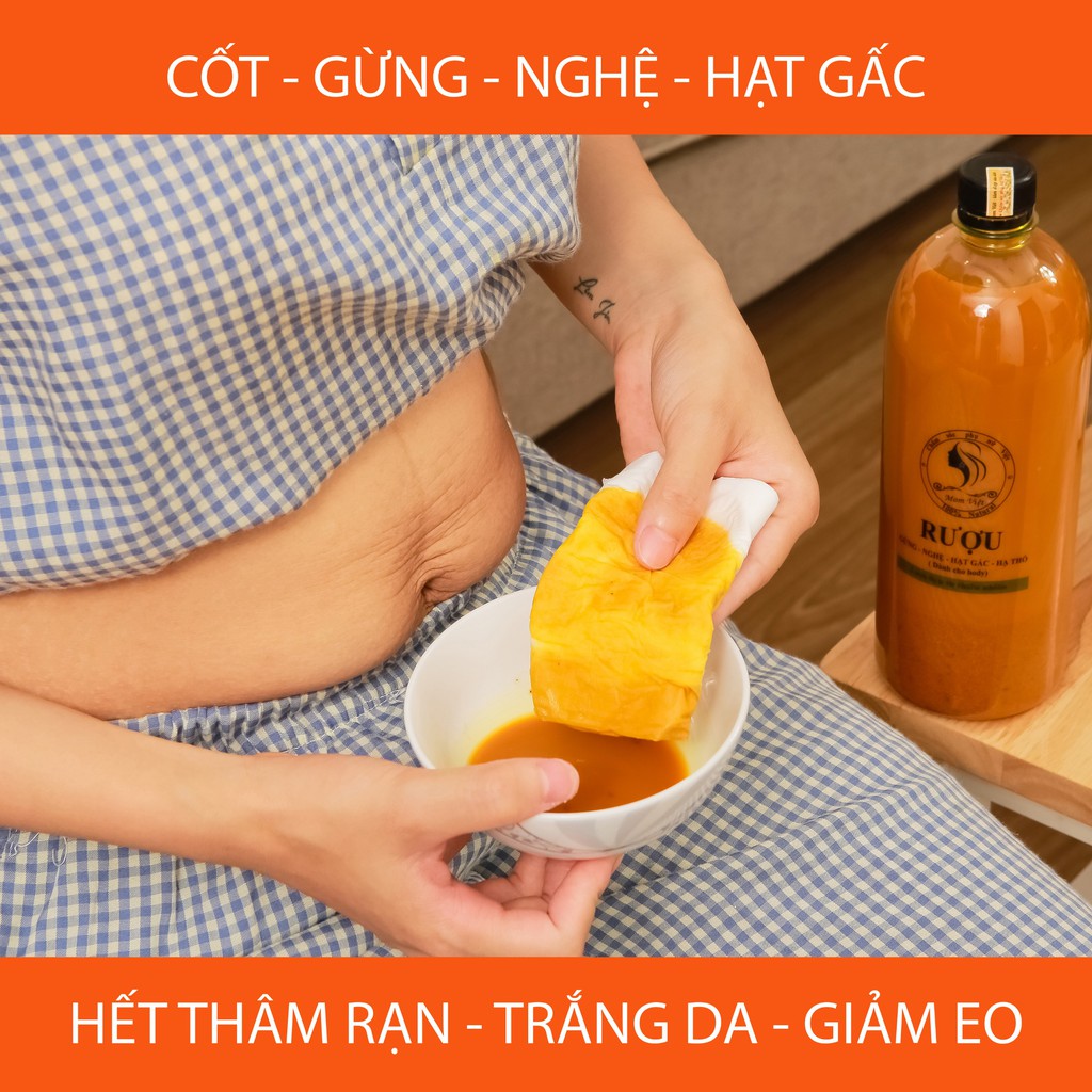 Cốt Rượu Gừng Nghệ Hạt Gấc Hạ Thổ - Giảm Eo Thâm Rạn Giúp Giữ Ấm Làm Đẹp Cho Bà Bầu Mẹ Sau Sinh 4.9