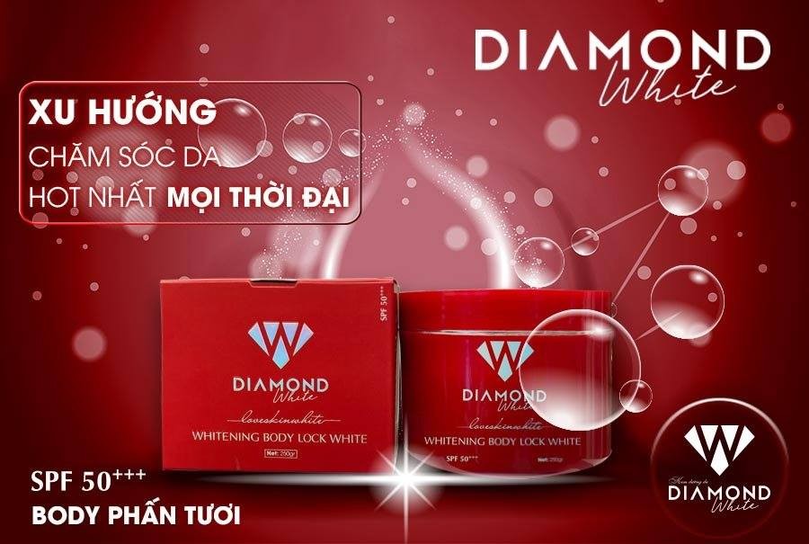 [HCM]Kem trắng da body nano phấn tươi Diamond White 250g - 8938531802201