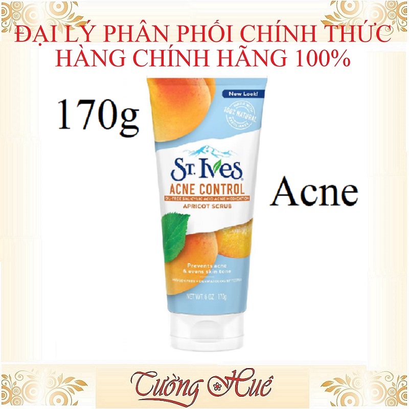 Rửa mặt tẩy da chết dạng hạt St. Ives Acne Control Apricot Scrub - 170g