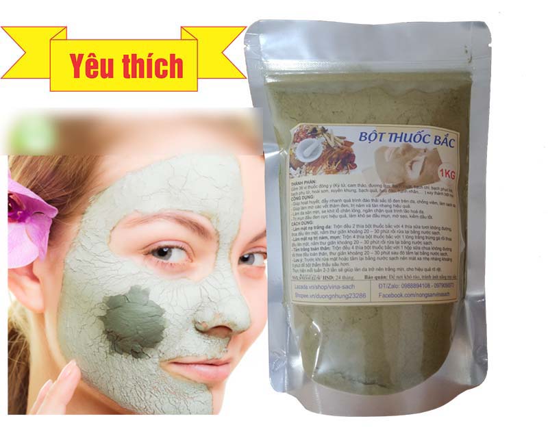 500G Bột Thuốc Bắc (Mặt Nạ Trị Mụn Trị Nám Tắm Trắng Toàn Thân)