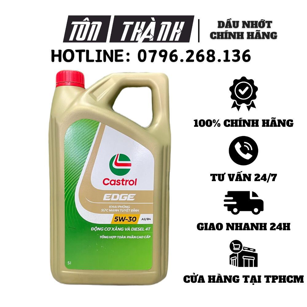 [HÀNG CHÍNH HÃNG] Nhớt xe hơi cao cấp CASTROL EDGE 5W30 (5 Lít)