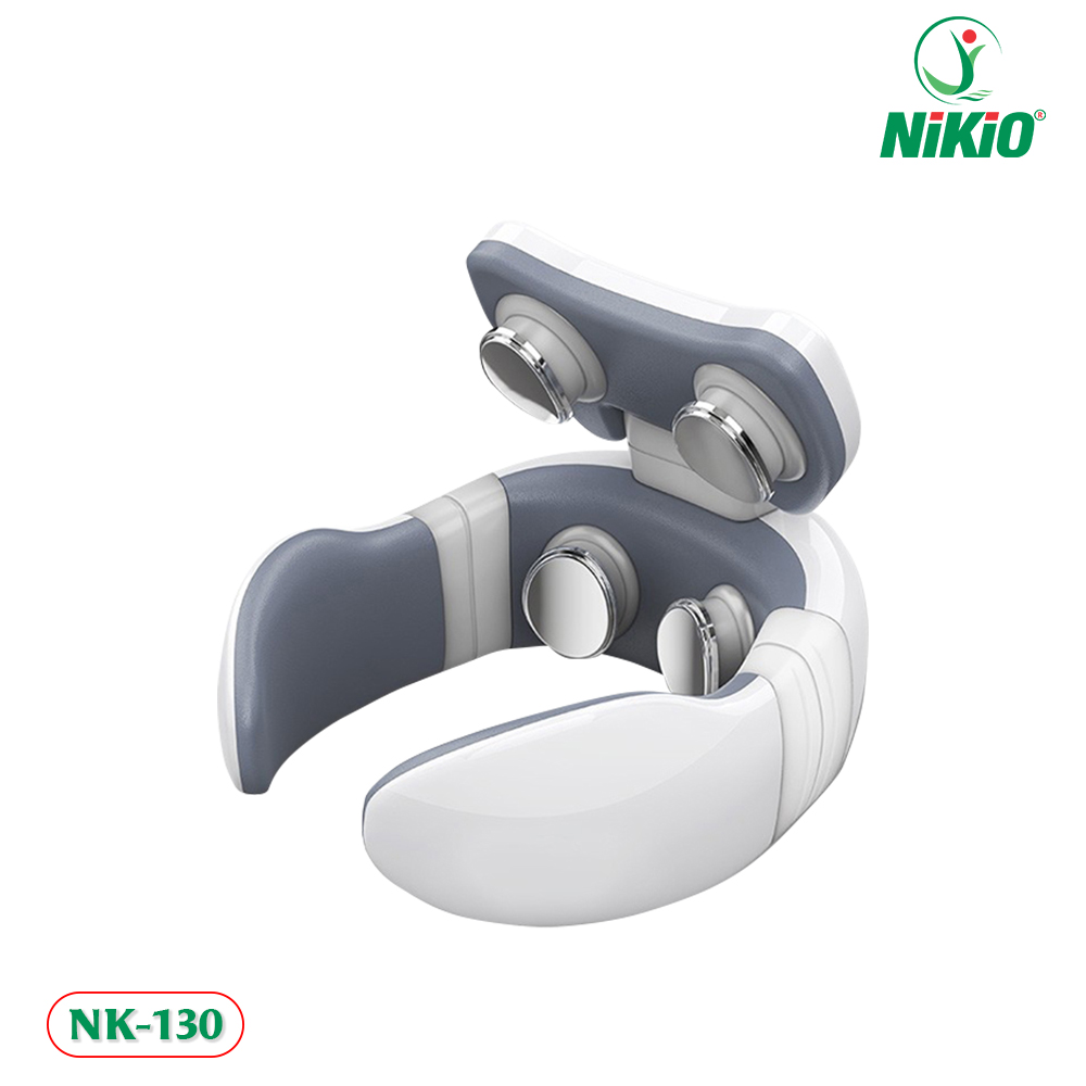 Máy Massage Cổ Gáy Nikio NK-130 - Trắng, Kích thước 230x210x140mm, Pin Lithium 3W, 5 Chế Độ Rung, Nhào, Đấm, Shiatsu