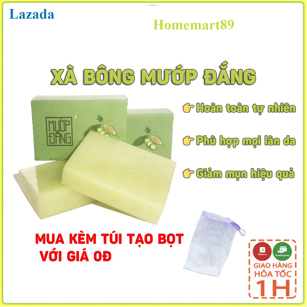 Xà bông xà phòng tắm rửa mặt mướp đắng 100% từ thiên nhiên an toàn cho mọi loại da giúp làm mát da ngừa mụn lưng se khít lỗ chân lông – 100gr
