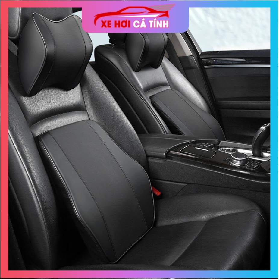 Gối Tựa đầu Tựa Lưng Ô Tô Cao Su Non Bọc Da Cao Cấp Gối Tựa Đầu Dùng Cho Xe Ô Tô Ghế Văn Phòng Tài x