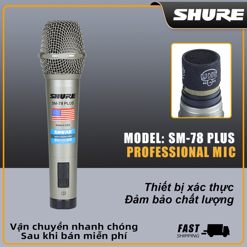 "Micro Mỹ Xịn Mic Có Dây Chống Xoắn Dài 6m Shure Sm-78 Plus Chất Âm Rất Mượt Hay Nhẹ Siêu Sáng Hàng 