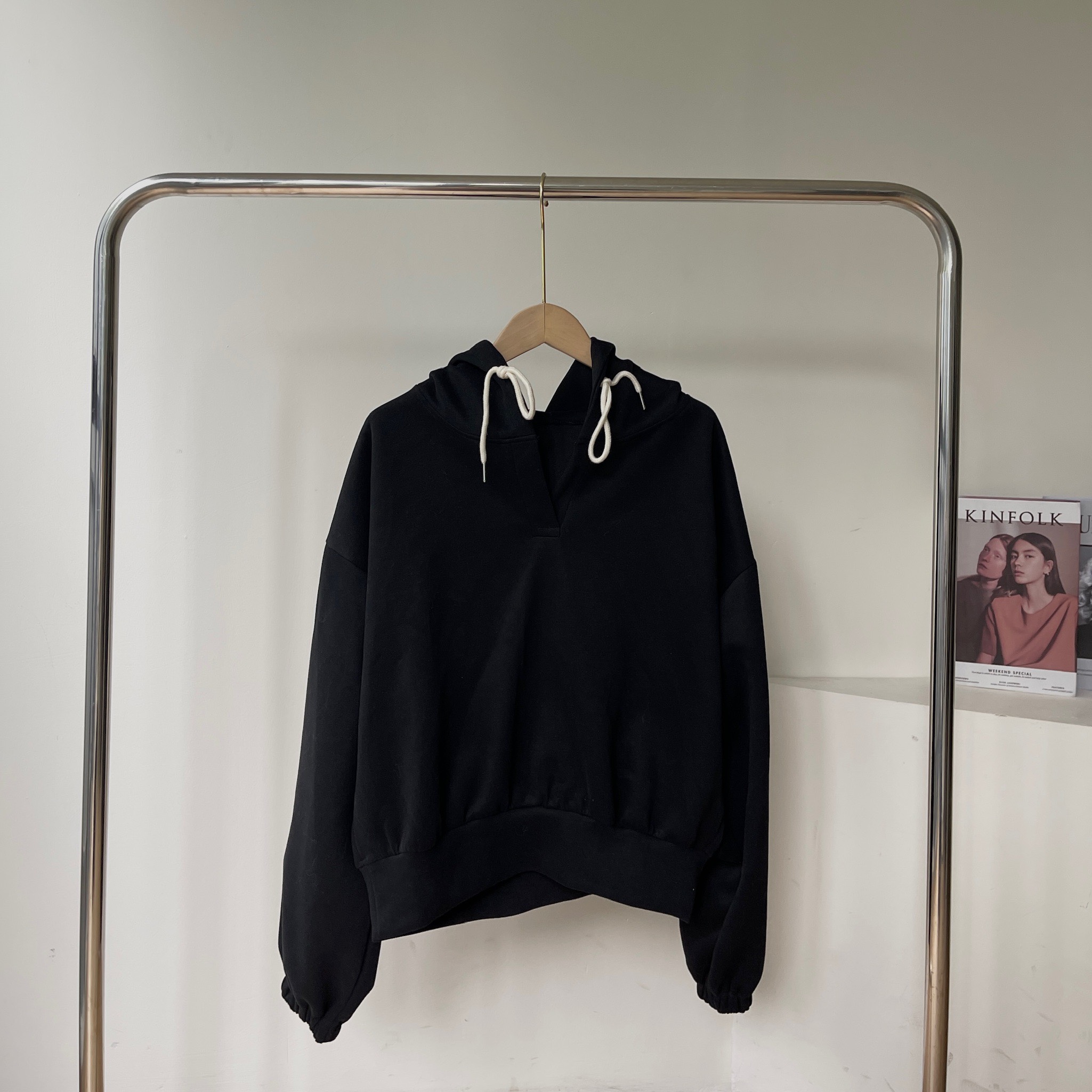 Áo hoodie croptop bo tay dáng Hàn Quốc Miho house