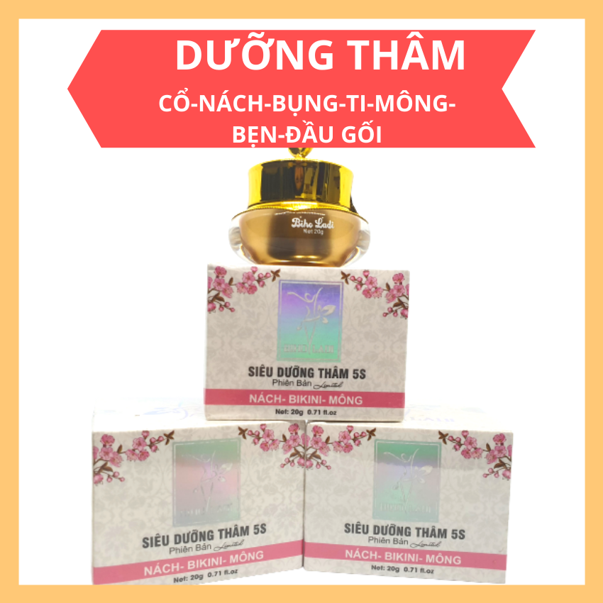 Siêu Dưỡng Thâm 5S Biho Ladi[Combo 5 Sp Chính Hãng]Trị Thâm Nách - Thâm Mông - Thâm Bẹn - Thâm Ti - Thâm Cùi Chỏ - Thâm Đầu Gối Số 1 Thị Trường