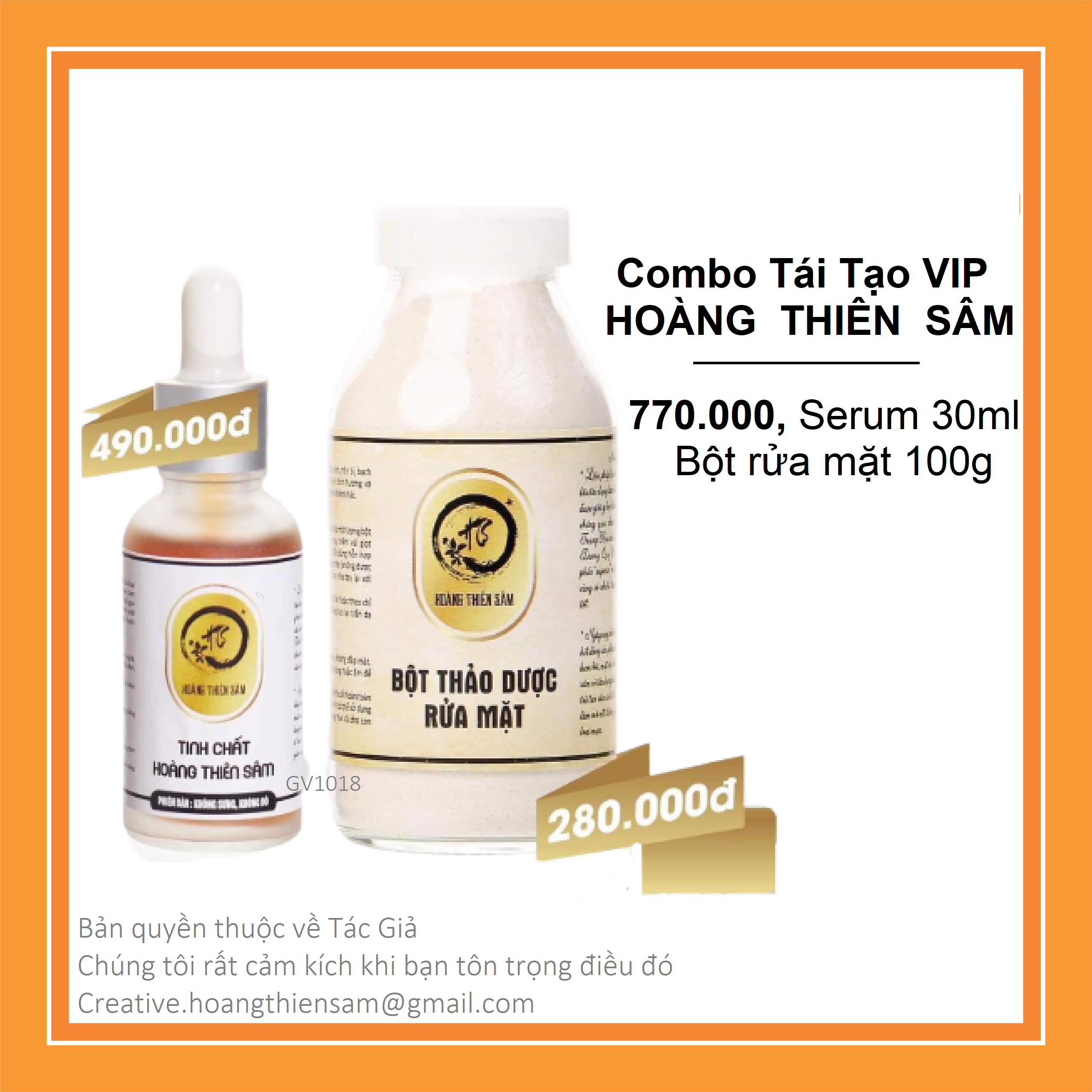 Combo Tái Tạo Da Hoàng Thiên Sâm VIP - Giải Quyết Tận Gốc Mụn Không Đỏ Không Sưng Nhưng Vẫn Bong Da