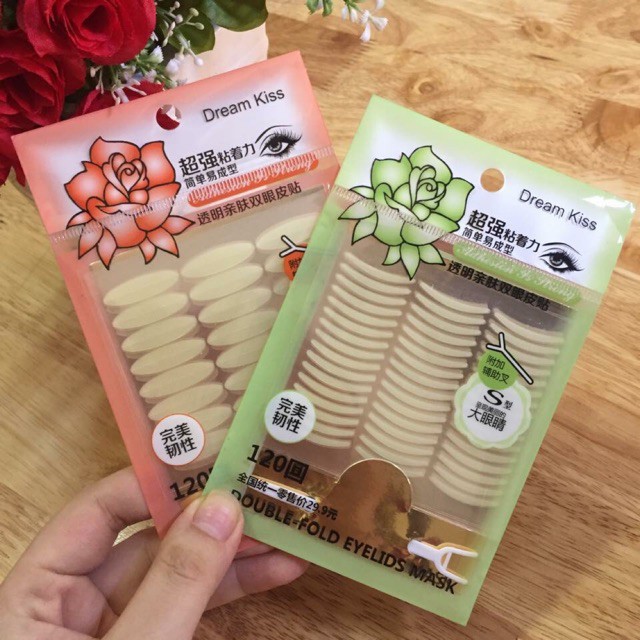 Vỉ 120 Miếng Dán Kích Mí Dream Kiss Kèm Que Chiết Xuất Từ Các Thành Phần Lành Tính Chất Lượng Đảm Bảo An Toàn Cho Người Sử Dụng Cam Kết Như Mô Tả