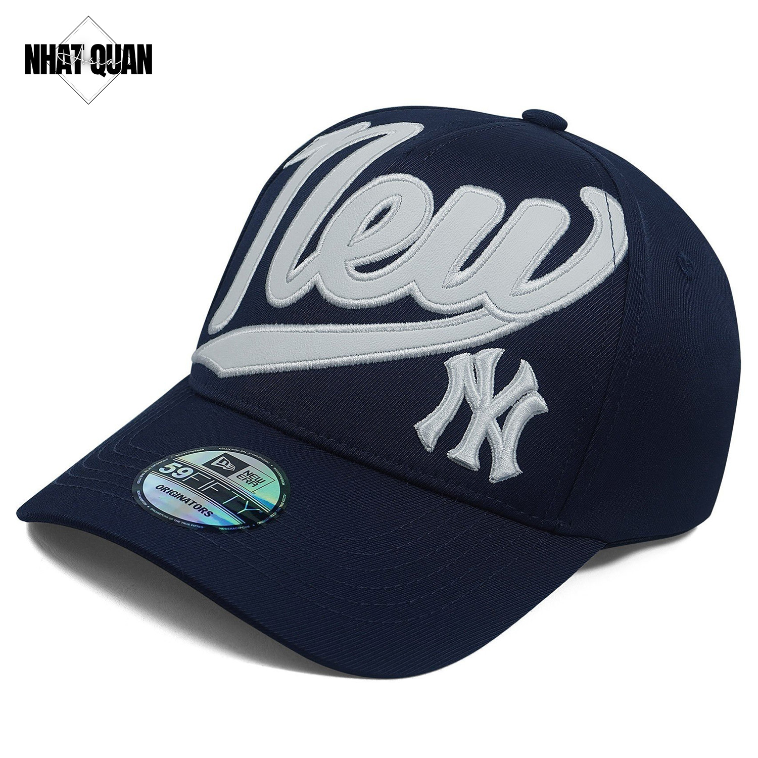 Nón lưỡi trai MLB NY chữ nổi New York bít đuôi cao cấp - Nhật Quân Asia nhatquanasia capman