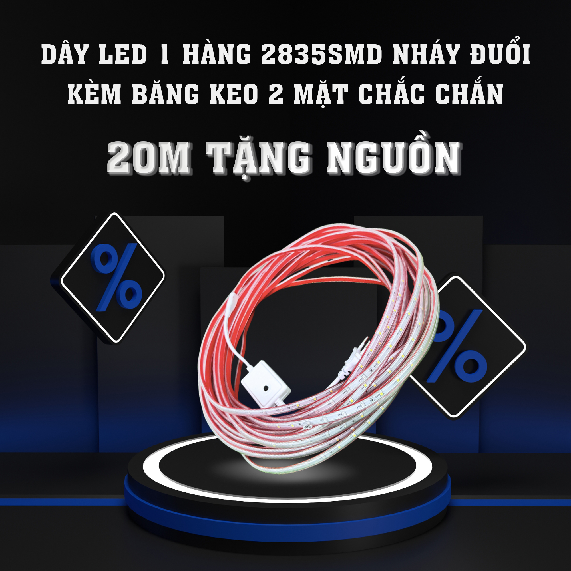 50MDây đèn led nháy đuổi đèn led trang trí chip 2835SMD 1 hàng bọc plastic cao cấp chống nướctặng đầu nối nguồn 1m có 48 chiếc led dây đèn trang trí tết 2024noelcây thông noelcây đào cây quất cây mai cây cổ thụ cổng nhà