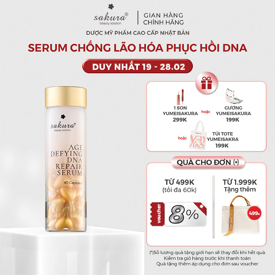 Serum dưỡng da chống lão hóa Sakura Age Defying DNA Repair Serum 40 viên