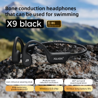 Polvcdg-X9-32 / 8G IPX8 Tai nghe dẫn xương không thấm nước với bộ nhớ 32GB cho thể thao / đạp xe / thể dục được trang bị micrô và công nghệ Bluetooth 6.0