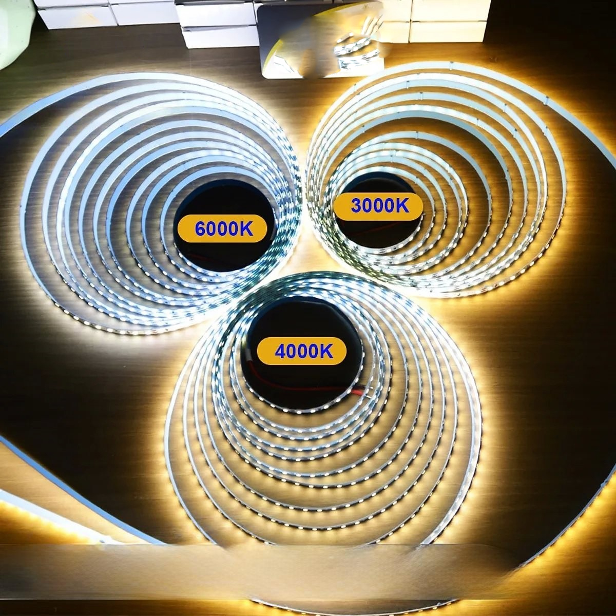 Đèn LED dây 2835 12V cuộn 5m - siêu sáng Ánh sáng trắng (6000k) vàng (3000k) trung tính (4000k) trang trí decor phòng ngủ