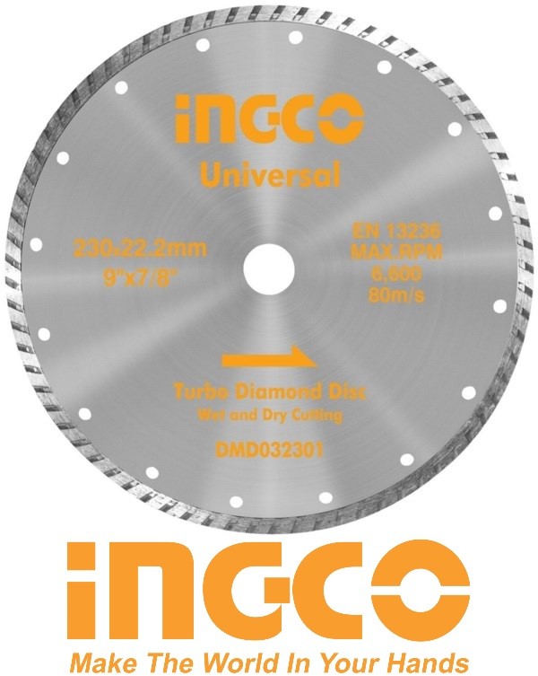 [HCM]Đĩa cắt gạch ướt 200mm 8inch Diamond Disc Ingco DMD022002 - DMD022002 cam kết hàng đúng mô tả c