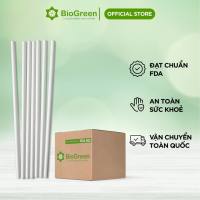 Giá sỉ thùng 1000 Ống hút giấy Biogreen các size 6 7 8 - Màu trắng nâu kraft - Bọc màng và Không bọc màng