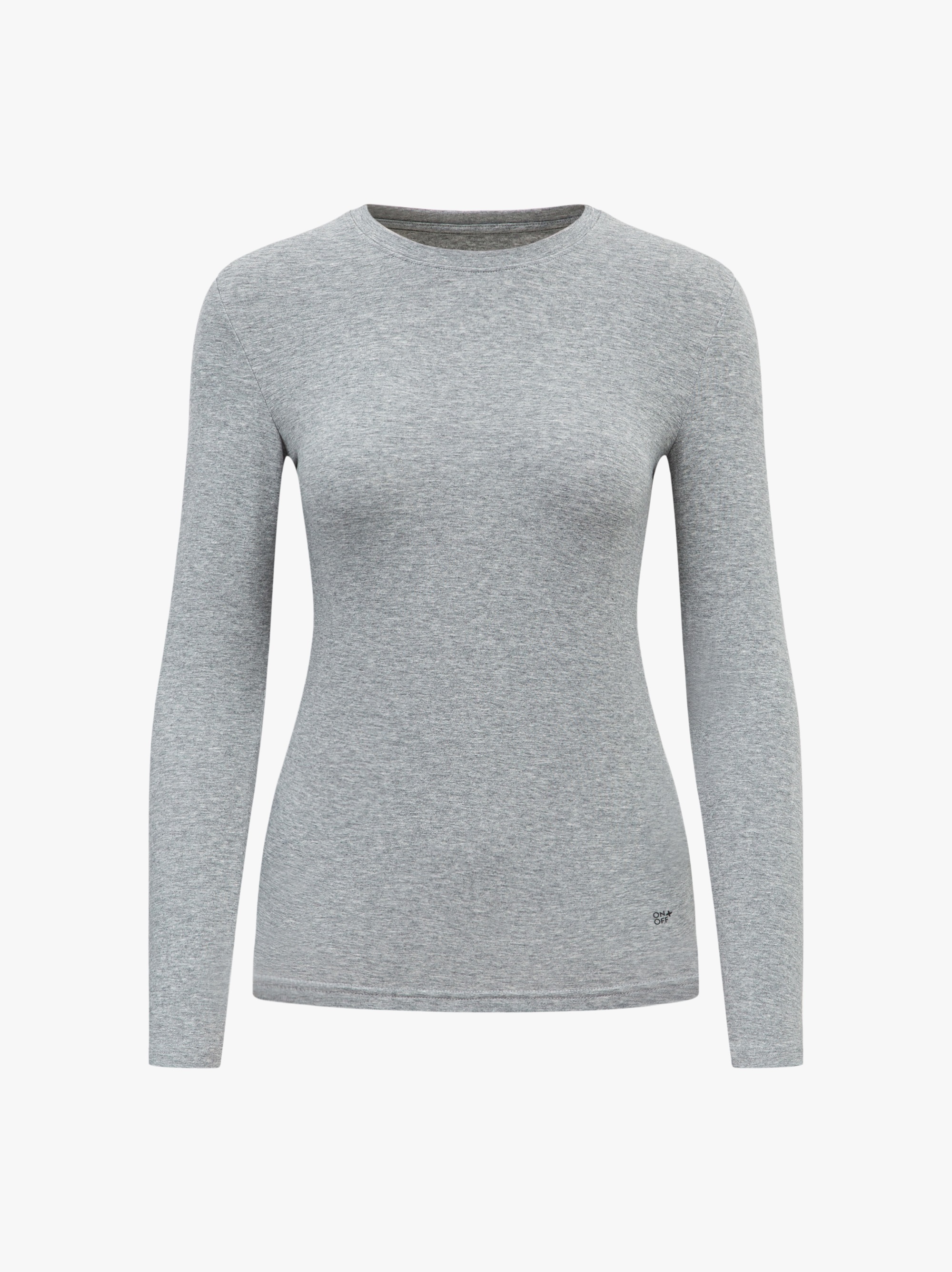 Áo phông nữ dài tay cotton dáng body ONOFF baics ôm sát giữ ấm mùa đông  16IT24W201