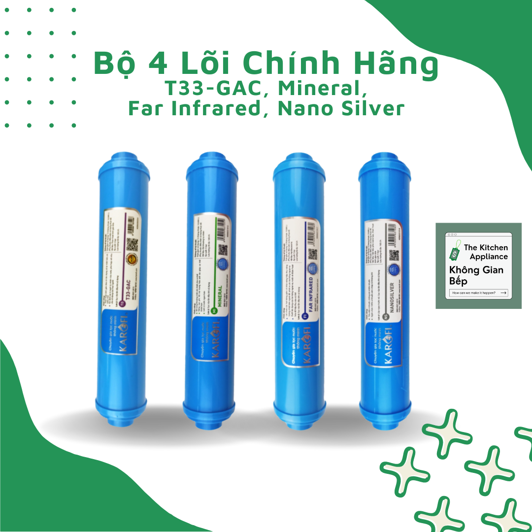 (Sale) Bộ Lõi Lọc Nước Karofi Số 4 5 6 7 8 9 Chính Hãng - Lõi Lọc Chức Năng Karofi RO T33 Mineral OR