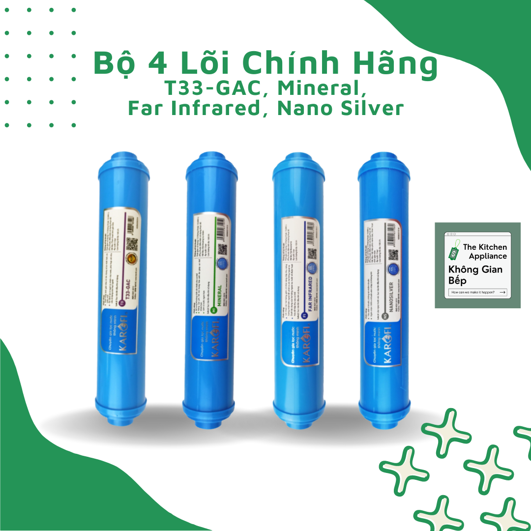 (Sale SP Mới) Bộ Lõi Lọc Nước Karofi Số 4 5 6 7 8 9 Chính Hãng - Lõi Lọc Chức Năng Karofi RO T33 Mineral ORP Alkaline Far Infrared Nano Silver