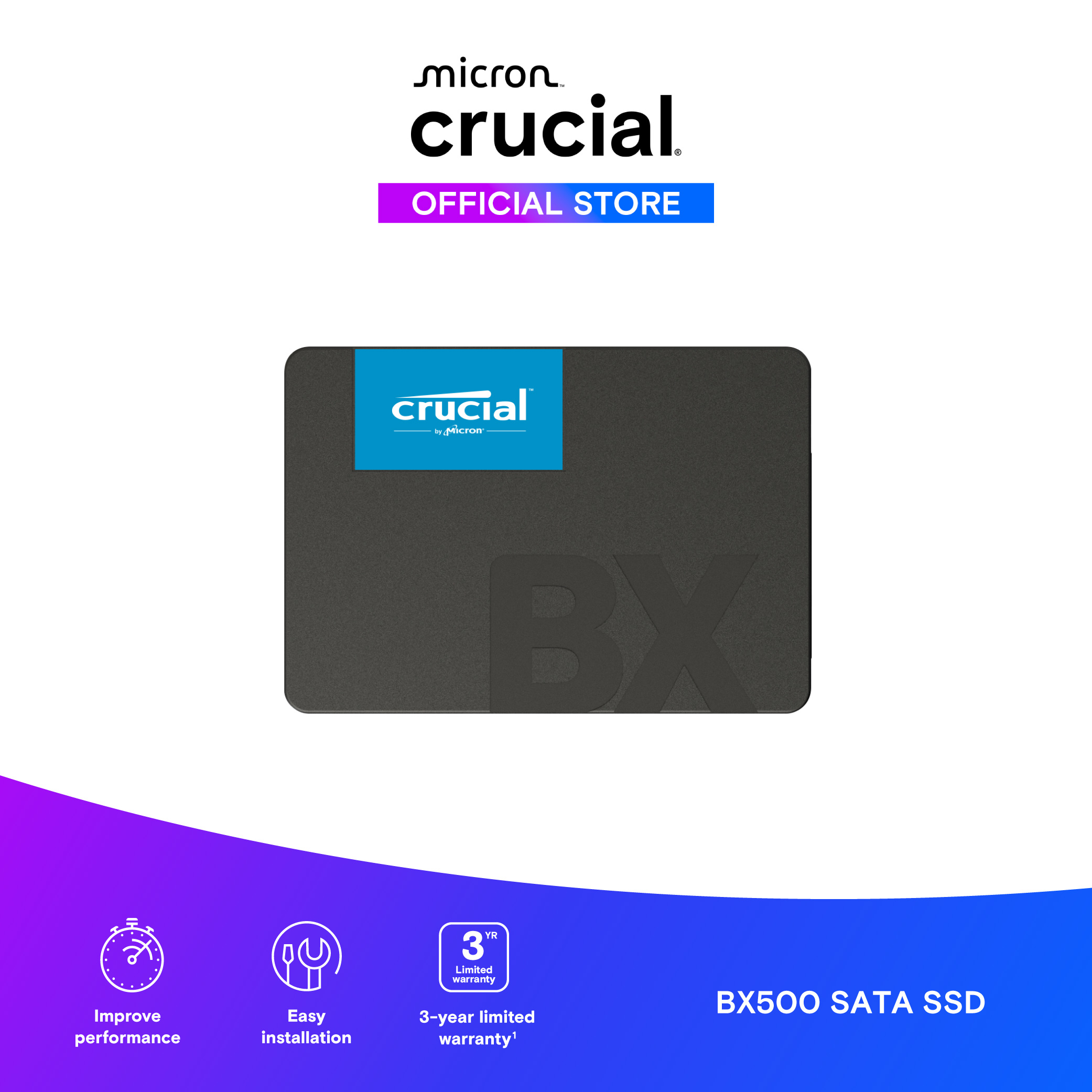 Ổ Cứng Crucial BX500 4TB 3D NAND SATA 2.5-inch SSD CT4000BX500SSD1 - Hàng Chính Hãng Bảo Hành 3 Năm