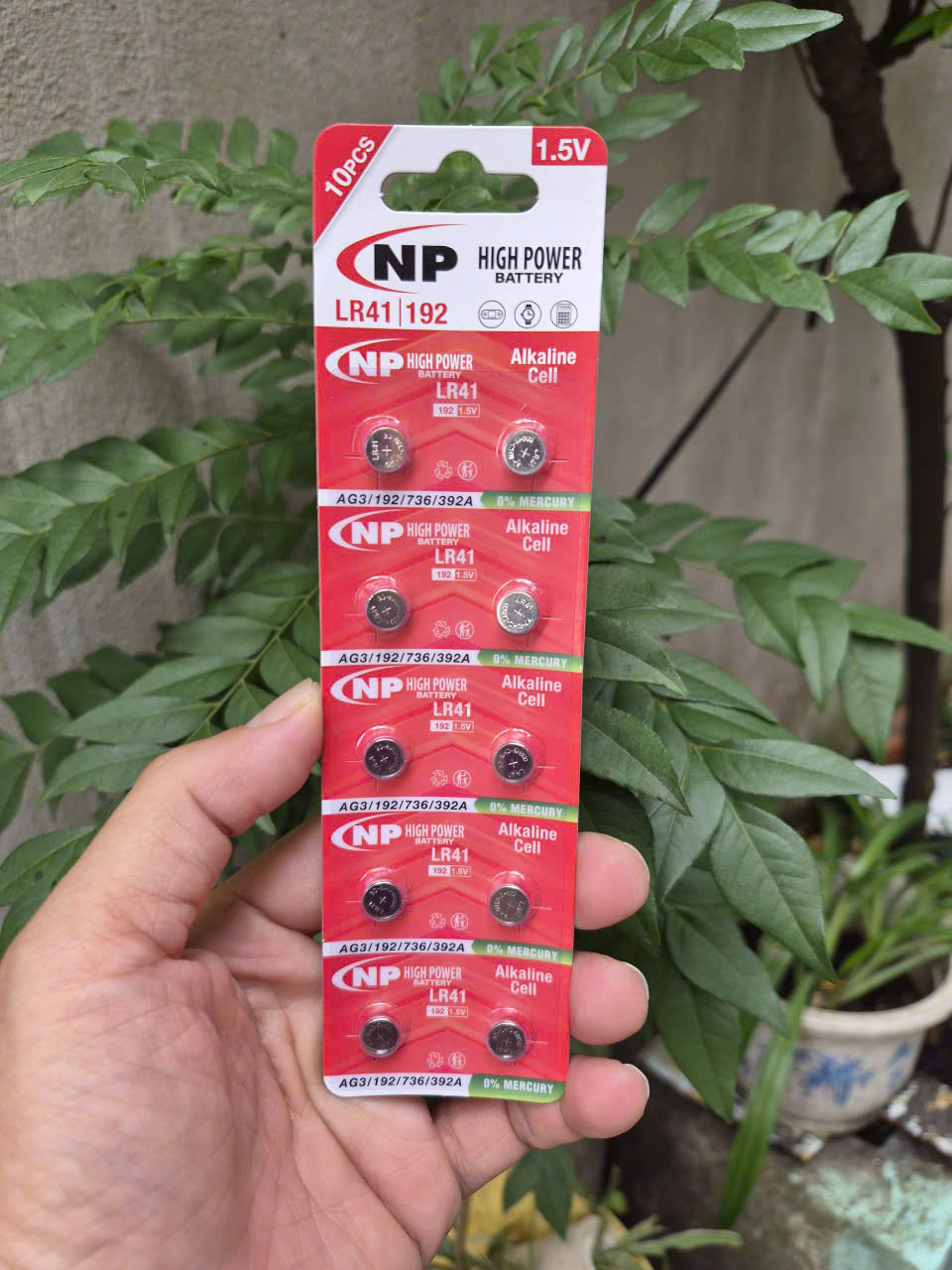 Vỉ 10 Viên Pin NP Battery LR41 / AG3  / G3 / 192 / L736F  - Hàng Chính Hãng