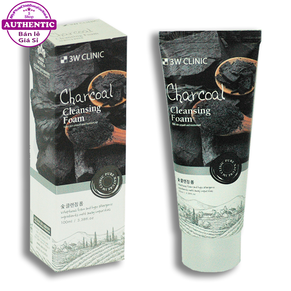 SỮA RỬA MẶT THAN HOẠT TÍNH 3W CLINIC CHARCOAL CLEANSING FOAM