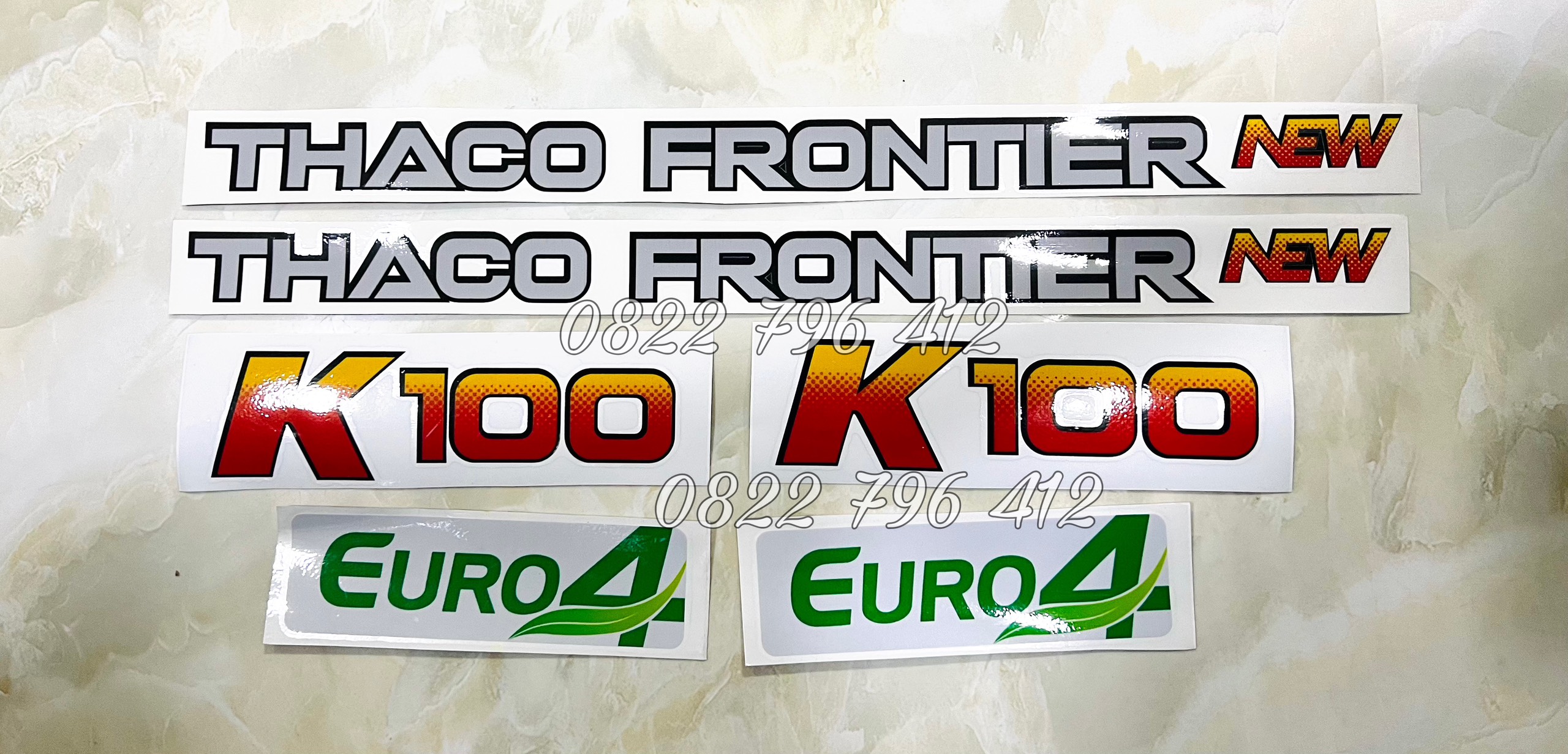 Tem dán xe tải chữ Thaco Frontier K250 K200 K100 . Tem xe tải Thaco K250 K200 K100 đủ bộ