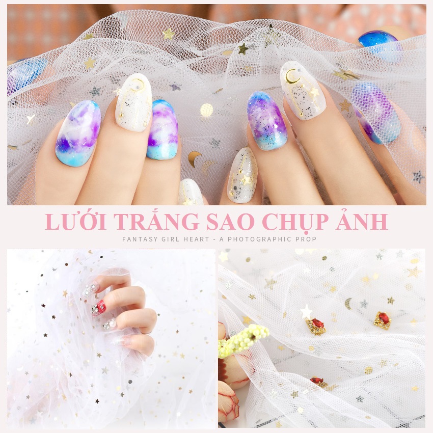 [Hcm]Lưới Vải Đính Sao Cao Cấp Chụp Ảnh Móng - Đạo Cụ Chụp Ảnh