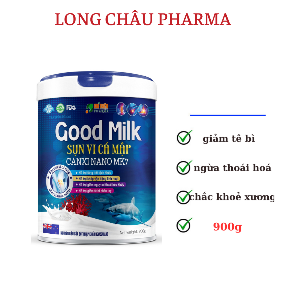 Sữa bột Good milk sụn vi cá mập canxi nano mk7 giúp xương chắc khỏe ngừa nguy cơ loãng xương hộp 900