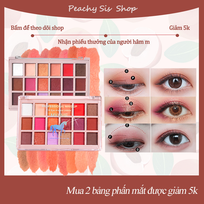 [HCM][Peachy Sis Shop] 18 màu phấn mắt trang điểm Hàn Quốc