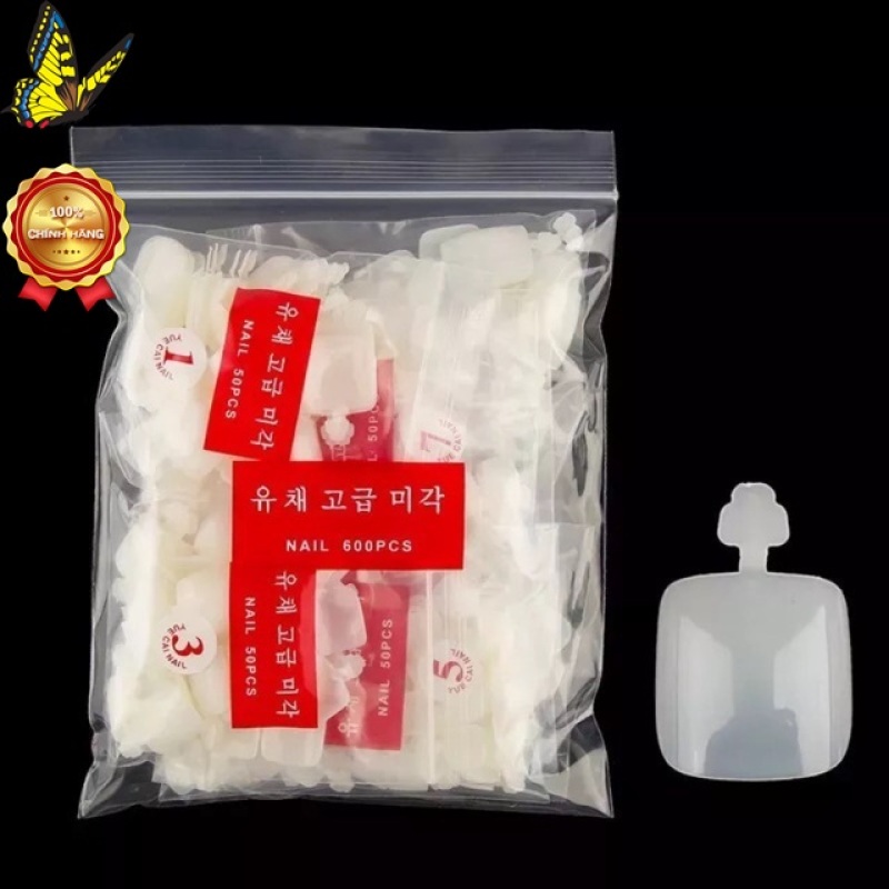[HCM]Móng úp dán chân (móng dán chân) bịch 500 móng (kèm dũa+keo dán)