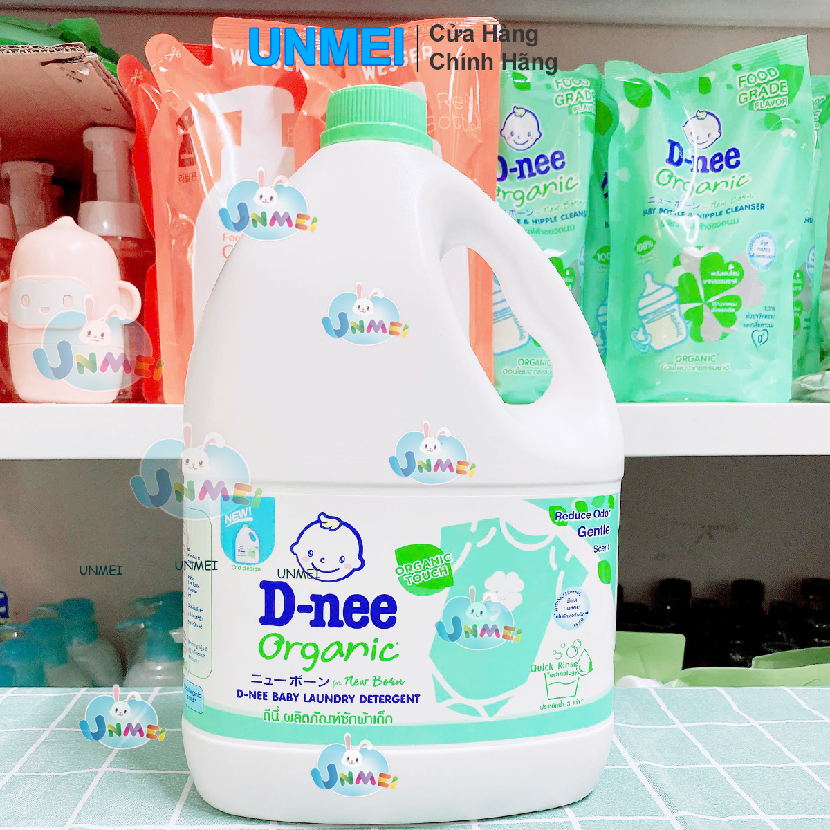 Nước Giặt Quần Áo Trẻ Em An Toàn Cho Da Bé D-NEE 3000ml Đủ Màu Xanh Dương Xanh Lá Tím Hồng Tím Sweet Dream- Hàng Chính Hãng Dnee Bán Tại Unmei Trading