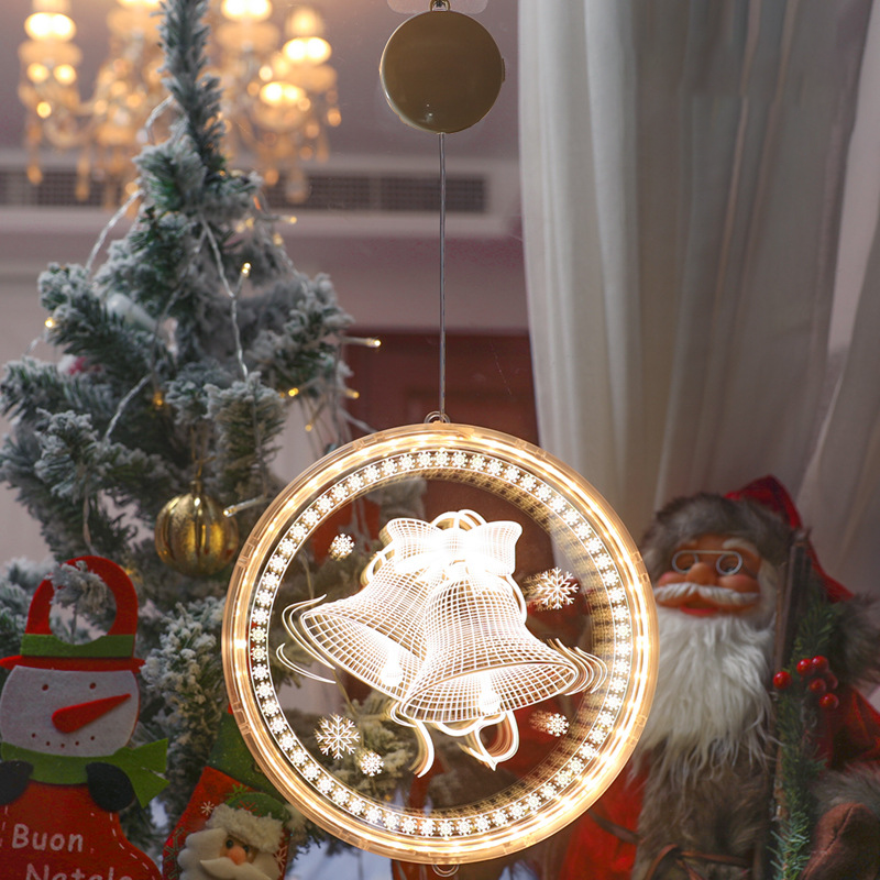 Henry Giáng sinh LED treo đèn Giáng sinh vui vẻ Snowman ông già Noel chuông cây Giáng sinh trang trí