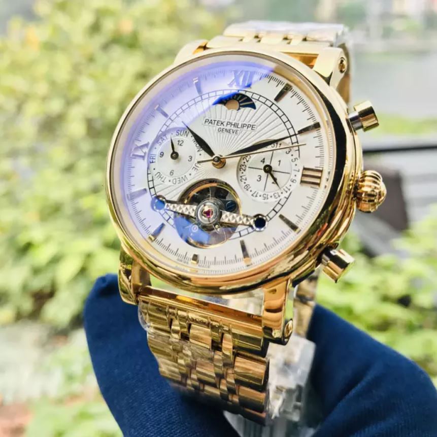 [ ĐỒNG HỒ HÀNG HIỆU GIÁ SỈ ] {VIDEO} Đồng Hồ Nam Patek Philippe Máy cơ automatic TẶNG 1 VÒNG ĐÁ Chạy