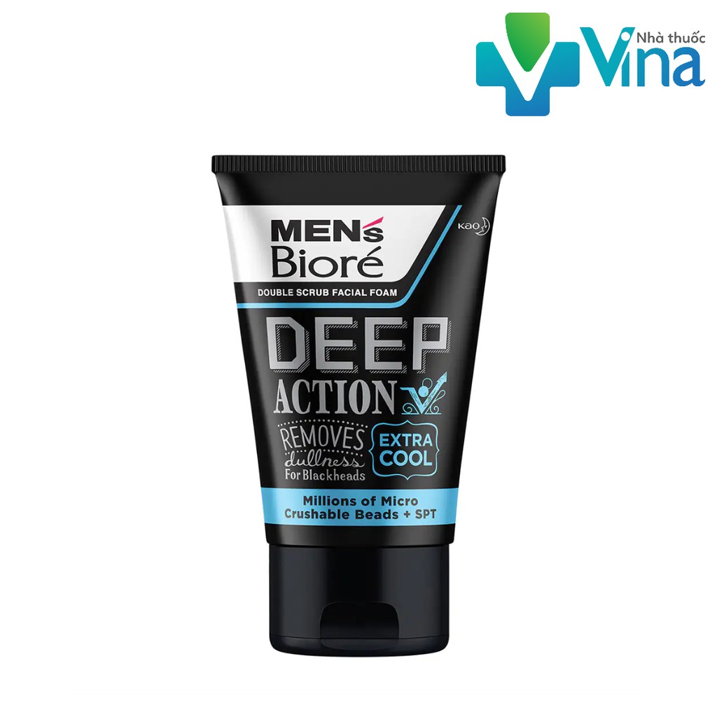 [Hcm]Sữa Rửa Mặt Mens Biore Deep Action Mát Lạnh - Sạch Sâu Lỗ Chân Lông 100G