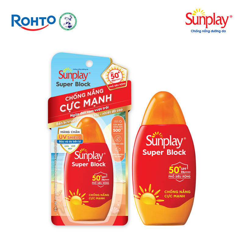 Kem chống nắng Sunplay cực mạnh ngừa đen sạm da hiệu quả dạng sữa Sunplay Super Block SPF 50+ PA++++ 70g