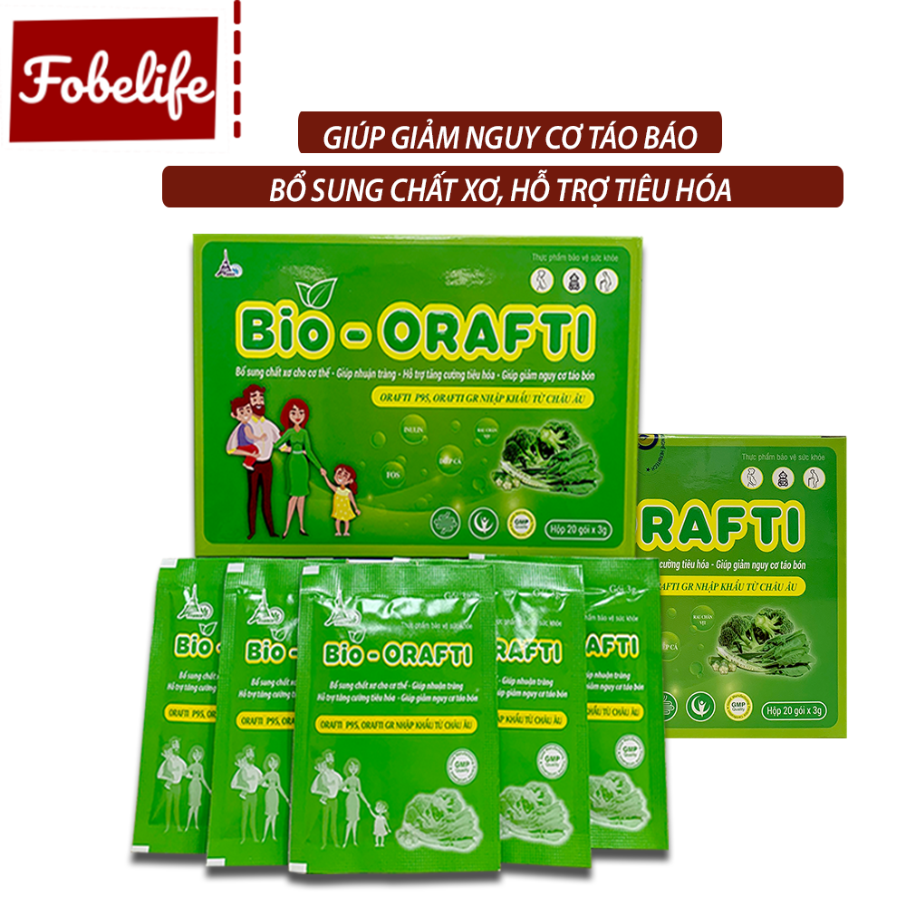 Cốm Bổ Sung Chất Xơ Hỗ Trợ Tiêu Hóa Giúp Giảm Táo Bón Bio - Orafti - Hộp 20 Gói X 3G