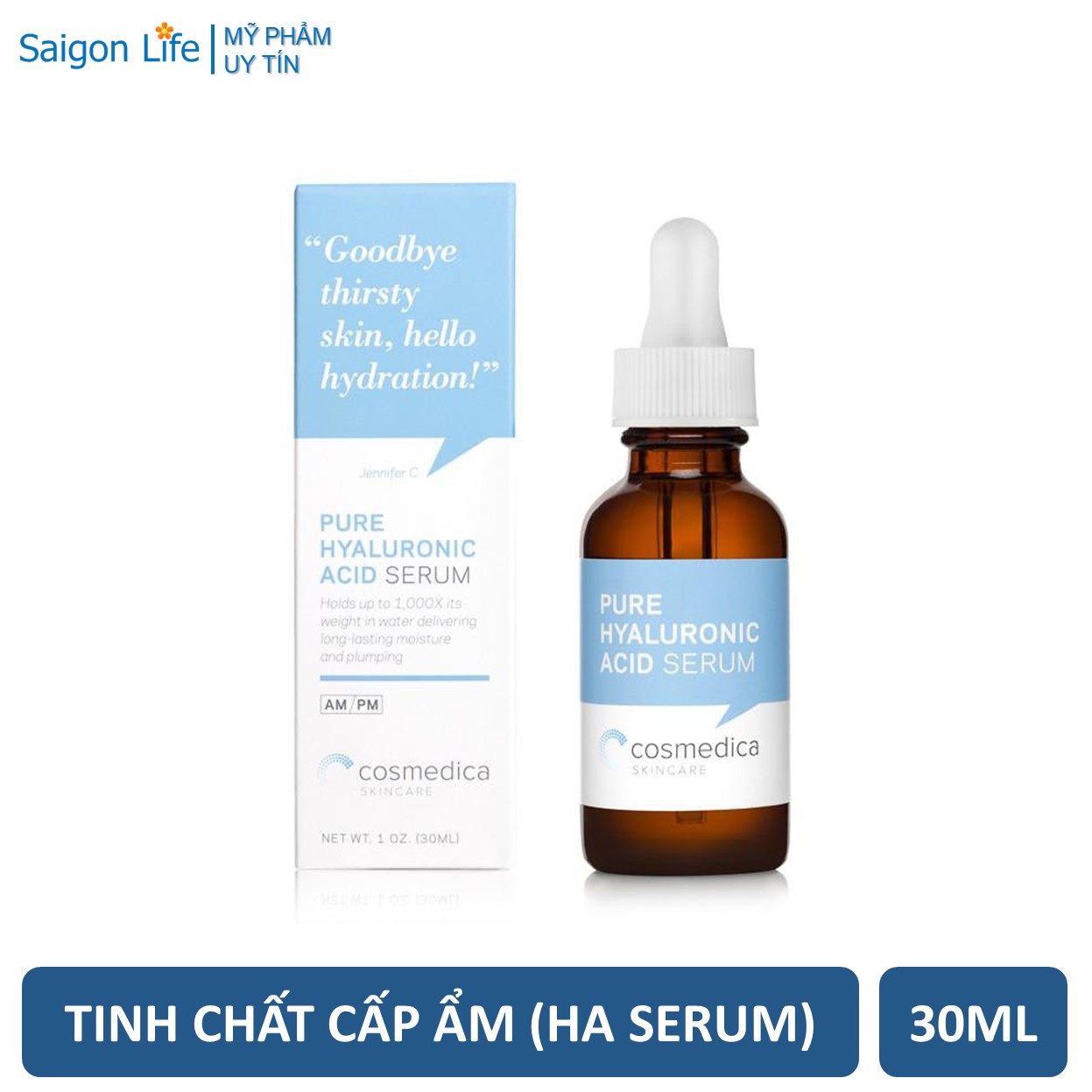 Tinh Chất Cấp Nước Cho Da Cosmedica Pure Hyaluronic Acid Serum (30ml/60ml)