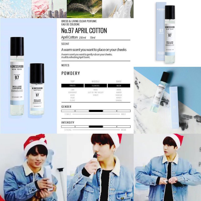 [Hcm]Xịt Thơm Hàn Quốc W Dressrom Jungkook Bts Order Các Mùi