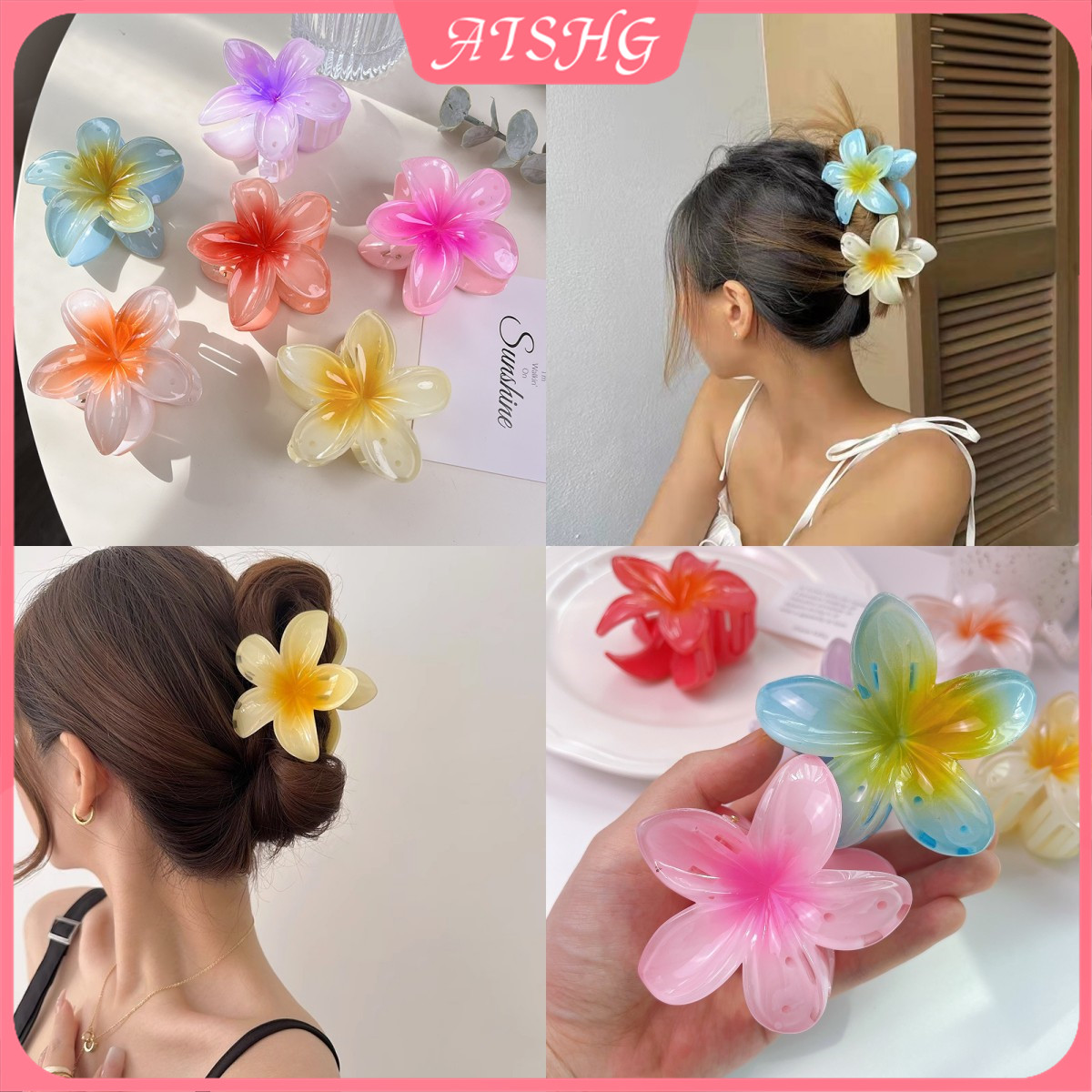 [Hàng sẵn] Kẹp Tóc Hoa sứ Kẹp tóc hoa Nhiều Màu Sắc Phong Cách Hawaii