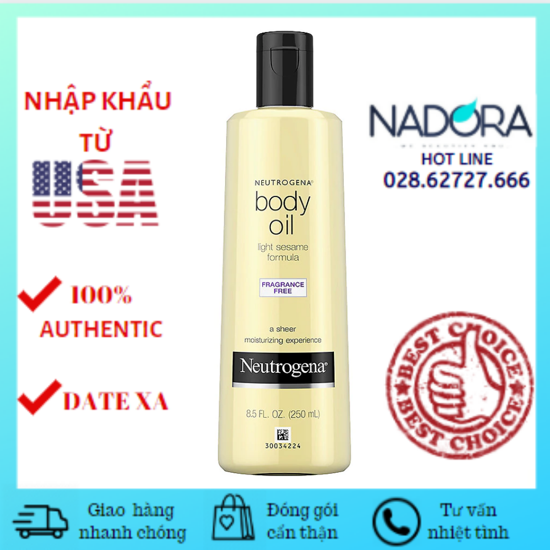 [Hcm][Không Mùi] Dầu Cấp Ẩm Toàn Thân Neutrogena Body Oil Fragrance Free (250Ml)