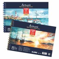 [DA ĐEN] KLONG Sổ Vẽ Lò Xo Màu Nước Artwork A4+ - 320GSM - 25% Cotton - 20 tờ MS: 787