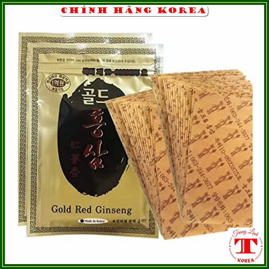 Cao Dán Hồng Sâm Hàn Quốc Đặc Biệt Gold Red Ginseng Túi 20 Miếng - Chăm Sóc Chấn Thương Giảm Đau Nhức Trang Linh