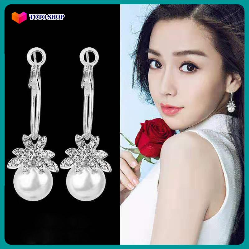 Bông tai đá opal S925 đi tiệc - khuyên tai nữ học sinh đeo bông bông tai nữ sang trọng bông tai đi t