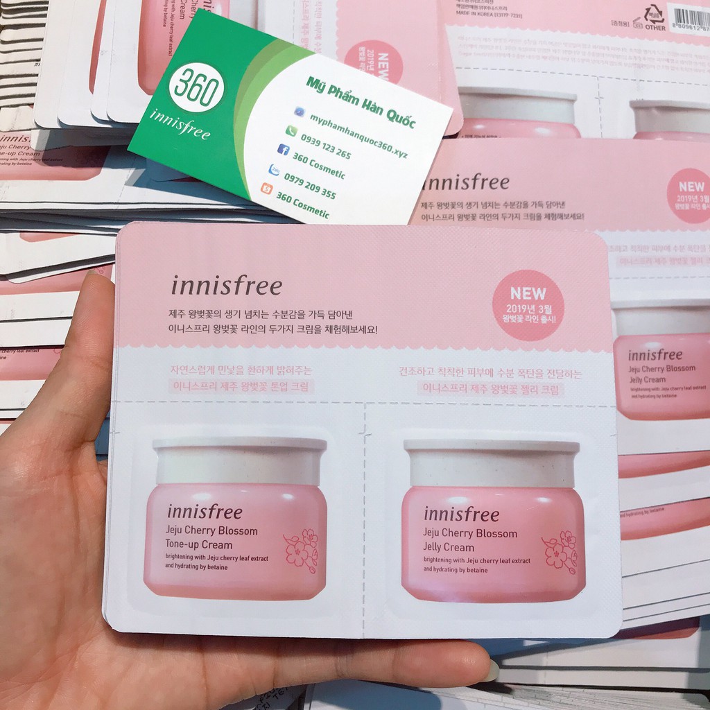 [Mini - Date 2023] Set 2 Gói Kem Dưỡng Anh Đào Innisfree Innisfree Jeju Cherry Blossom Cream & Jelly Cream 1Ml*2 Chất Lượng Đảm Bảo An Toàn Đến Sức Khỏe Người Sử Dụng Cam Kết Hàng Đúng Mô Tả