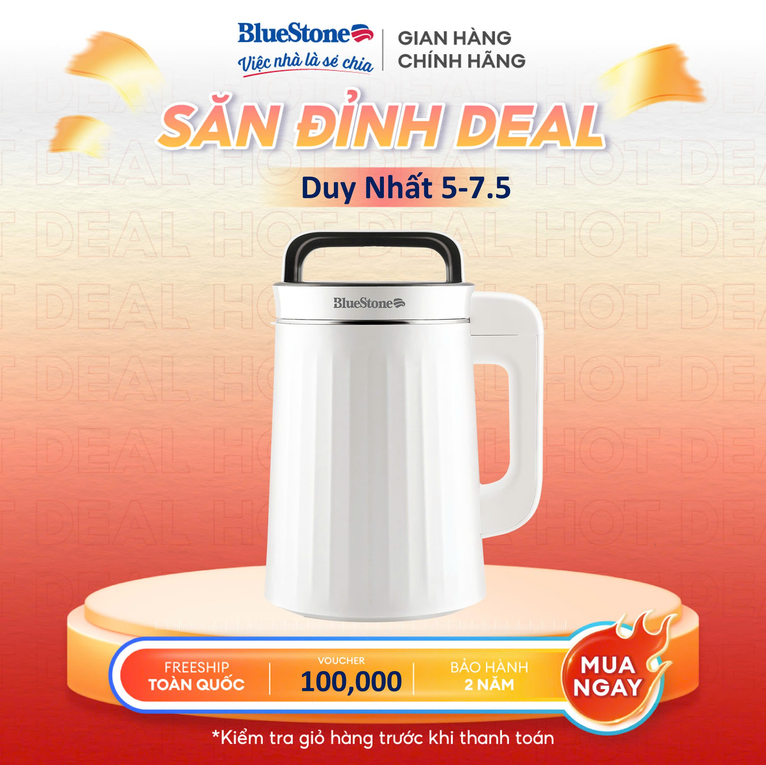 Máy Xay Nấu Và Làm Sữa Hạt Đa Năng Bluestone SMB-7329 - Dung tích 1.3L - Công suất 1000W - Bảo hành 